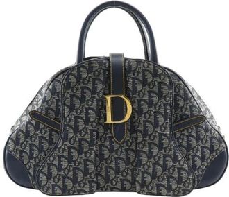 Dior Pre-owned Trotter Canvas Handbag - Dames - Vintage Handtas - Blauw - ONE Size - Vintage