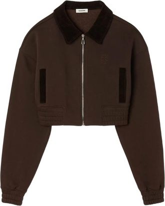 Sandro Felpa con ricamo - Marrone