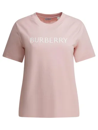 Burberry Cotton T-Shirt With Logo T-Shirts Pink