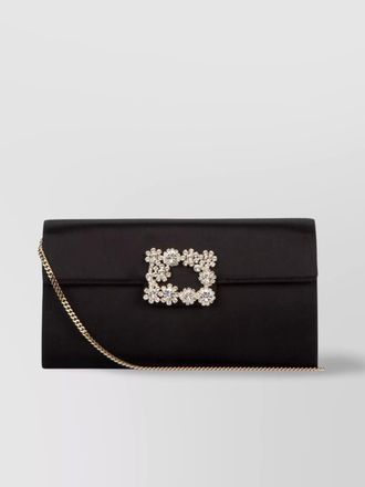 Roger Vivier silk satin crystal embellished clutch bag