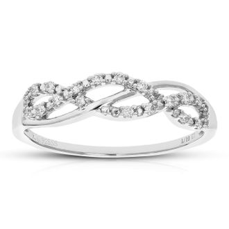 Vir Jewels 1/10 cttw Lab Grown Diamond Wedding Band in Sterling Silver For Women