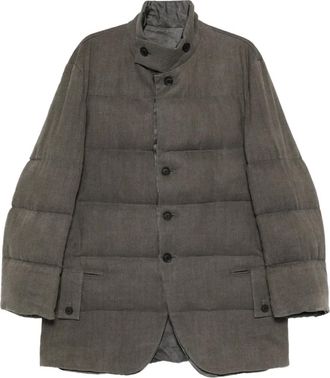 Yohji Yamamoto padded buttonfastening jacket - Grey
