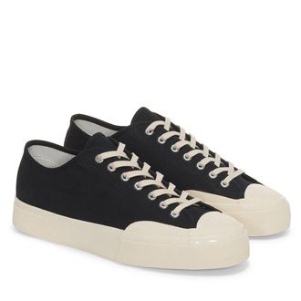 Superga Unisex Adult 2432 Works Cotton Canvas Low Cut Trainers (Zwart/Off Wit)