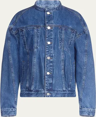 TWP Dawson Collarless Denim Jacket