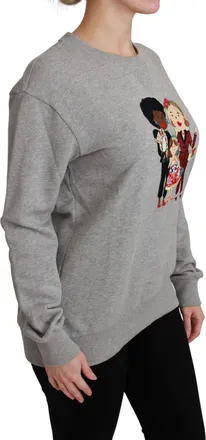 Dolce & Gabbana Gray dgfamily Cotton Pullover Womens Sweater