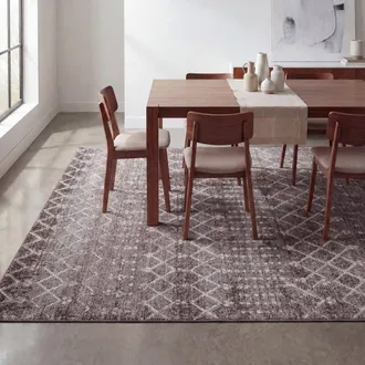 Jonathan Y Designs Leila Moroccan Diamond Trellis Non-Slip Machine-Washable Area Rug in Taupe/ivory at Nordstrom, Size 2Ft 0In X 8Ft 0In