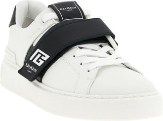 Balmain Mens Bicolor Calfskin Low Top Sneakers
