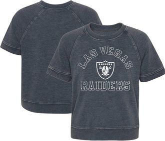 Outerstuff Girls Juniors Heather Charcoal Las Vegas Raiders Cheer Squad Raglan T-Shirt at Nordstrom, Size Medium
