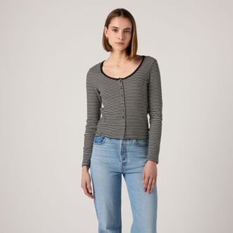 Levi's Austen Button Up Long Sleeve Top - Womens - XS - Black