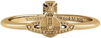 Vivienne Westwood Gouden Orb Ring met kraaldetails - Dames - Ringen - Geel - M - Leer - Accessoires