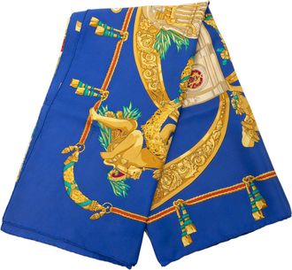 Herm&egrave;s Pre-owned Womens Hommage A Charles Garnier Silk Scarf - Medium Blue Textile - One Size