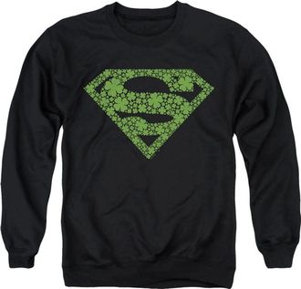 Gildan Superman St. Patrick&acute;s Day Shamrock Logo Adult Crewneck Sweatshirt