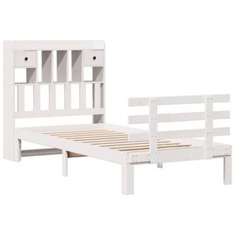 Berkfield Home Decorative Bookcase Bed without Mattress White 90x200cm Solid Woo | Size: 90x200 cm