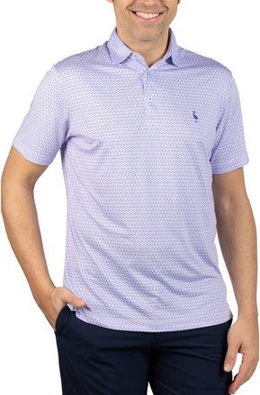 Tailorbyrd Micro Floral Print Performance Polo in Purple/White at Nordstrom Rack, Size Xx-Large
