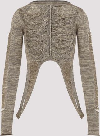 Rick Owens Gold Wool Cropped Top