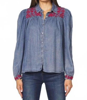 Dear John Denim Jessie Denim Top In Blue