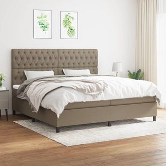 vidaXL Vidaxl - Cama Box Spring Con Colch&oacute;n Tela Gris Taupe 200x200 Cm