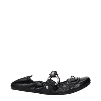 Balenciaga Damess Ballerina zwart leer