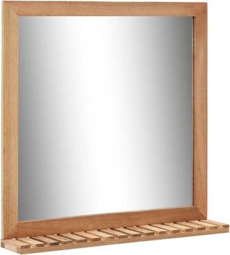 vidaXL Espejo De Cuarto De Ba&ntilde;o Madera Maciza De Nogal 60x12x62 Cm Vidaxl