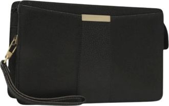 Ferragamo Pre-owned Clutches, female, Black, Size: ONE SIZE Pre-owned Leather Pouch