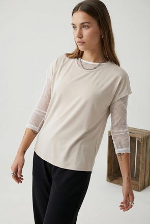 Only Play Trainingsshirt ONLY PLAY ONPAUBREE SS LOOSE TRAIN TEE - NOOS, Damen, Gr. XL, pumice stone, Jersey, Obermaterial: 88% Polyester, 12% Elasthan, unifarbe