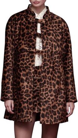 Avec Les Filles Leopard Print A-Line Jacket at Nordstrom Rack, Size X-Small