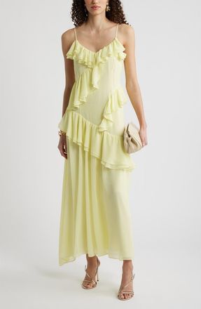 Chelsea28 V-Neck Drape Maxi Dress in Yellow Candle at Nordstrom, Size Xx-Small
