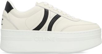 Celine Womens White Leather Platform Sneakers Trainers