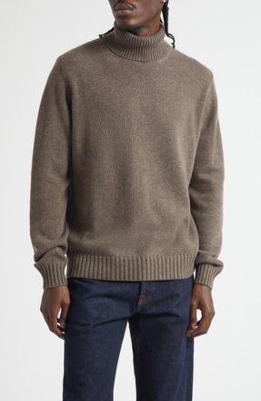 Thom Sweeney Cashmere Turtleneck Sweater in Mid Brown at Nordstrom, Size Medium