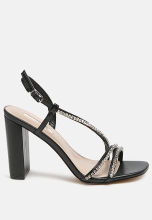 London Rag raisins pie diamante embellished block heel sandals