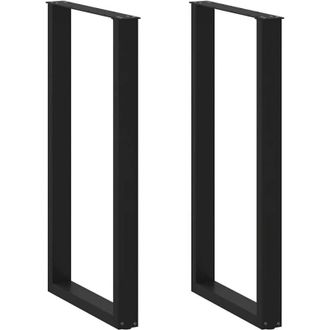 vidaXL Patas Para Mesa De Bar En Forma De U (2 Unidades), Color Negro, 60 X 110-111 Cm, Acero Vidaxl