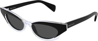 Alexander McQueen Am 0544S Zonnebril - Dames - Zonnebrillen - Zwart - 52 MM - Nylon - Accessoires