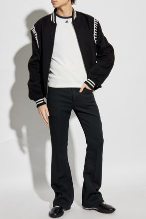 Courr&egrave;ges T-shirt With Logo, Mens, White