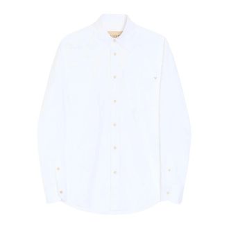 Valentino Overhemden, Heren, Wit, XL, Katoen, Oxford Katoenen Overhemd met VGold