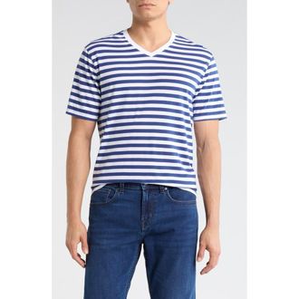 AG - Adriano Goldschmied Bryce V-Neck Cotton T-Shirt in True White/broken Tide at Nordstrom Rack, Size Xx-Large