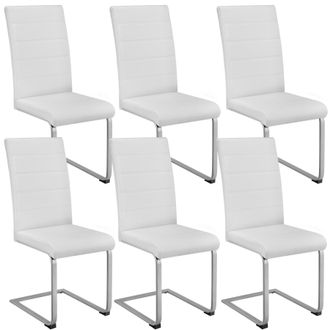 TecTake Dining Chairs Bettina Set Of 6 - White | Size: 6 Pack