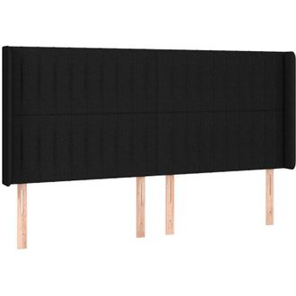 vidaXL Cabecero Con Led De Tela Negro 163x16x118/128 Cm Vidaxl