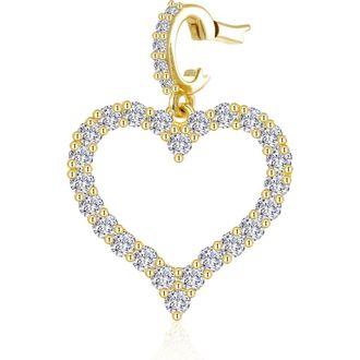Lafonn Amara Simulated Diamond Open Heart Pendant Charm in Gold at Nordstrom