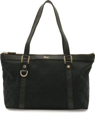 Gucci Black Gg Canvas Shoulder Bag Tote Bag (Pre-Owned)