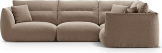 CXL by Christian Lacroix Sofá esquinero derecho modular 5 plazas de tejido estructural arena
