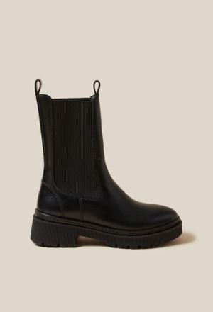 Claudie Pierlot Bottes chelsea cuir noir