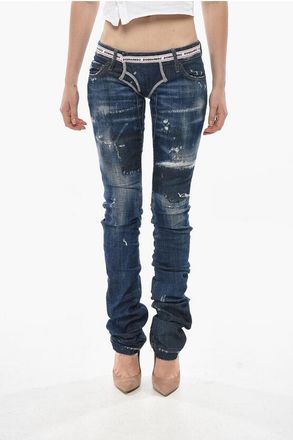 Dsquared2 Straight-Leg Jeans SHARPEI with Logo Band 16cm size 38