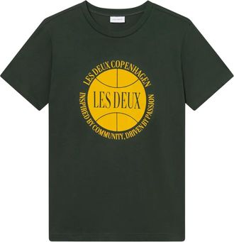 Les Deux graphic-print T-shirt - men - Organic Cotton - M - Green