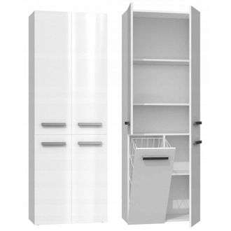 Hucoco Hucoco - rory Bathroom cabinet with basket Minimalist handles Dimensions : 174x60x30 Storage column