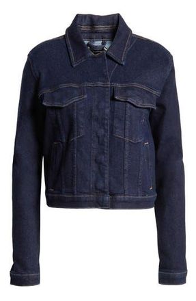 Good American Committed To Fit Denim Jacket in Indigo716 at Nordstrom Rack, Size X-Small