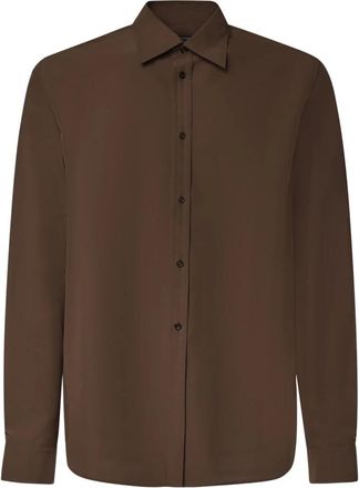 Jil Sander Formal Shirts - Heren - Zakelijke Overhemden - Bruin - XL - Overhemden