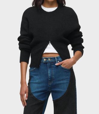 Hudson Lizbeth Front Zip Sweater In Black