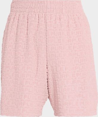 Purple Men & apos;s Terry Toweling Pull-On Shorts