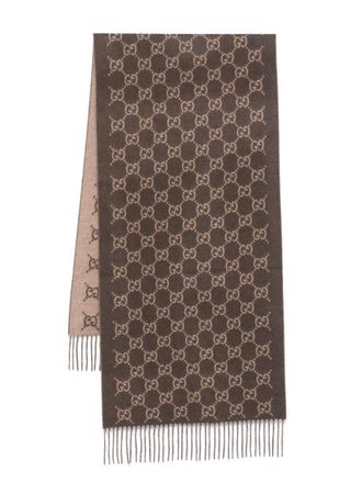 Gucci GG cashmere scarf - men - Cashmere - One Size - Brown