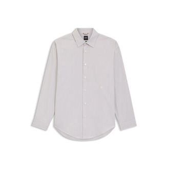 BOSS Striped relaxed-fit shirt in cotton poplin